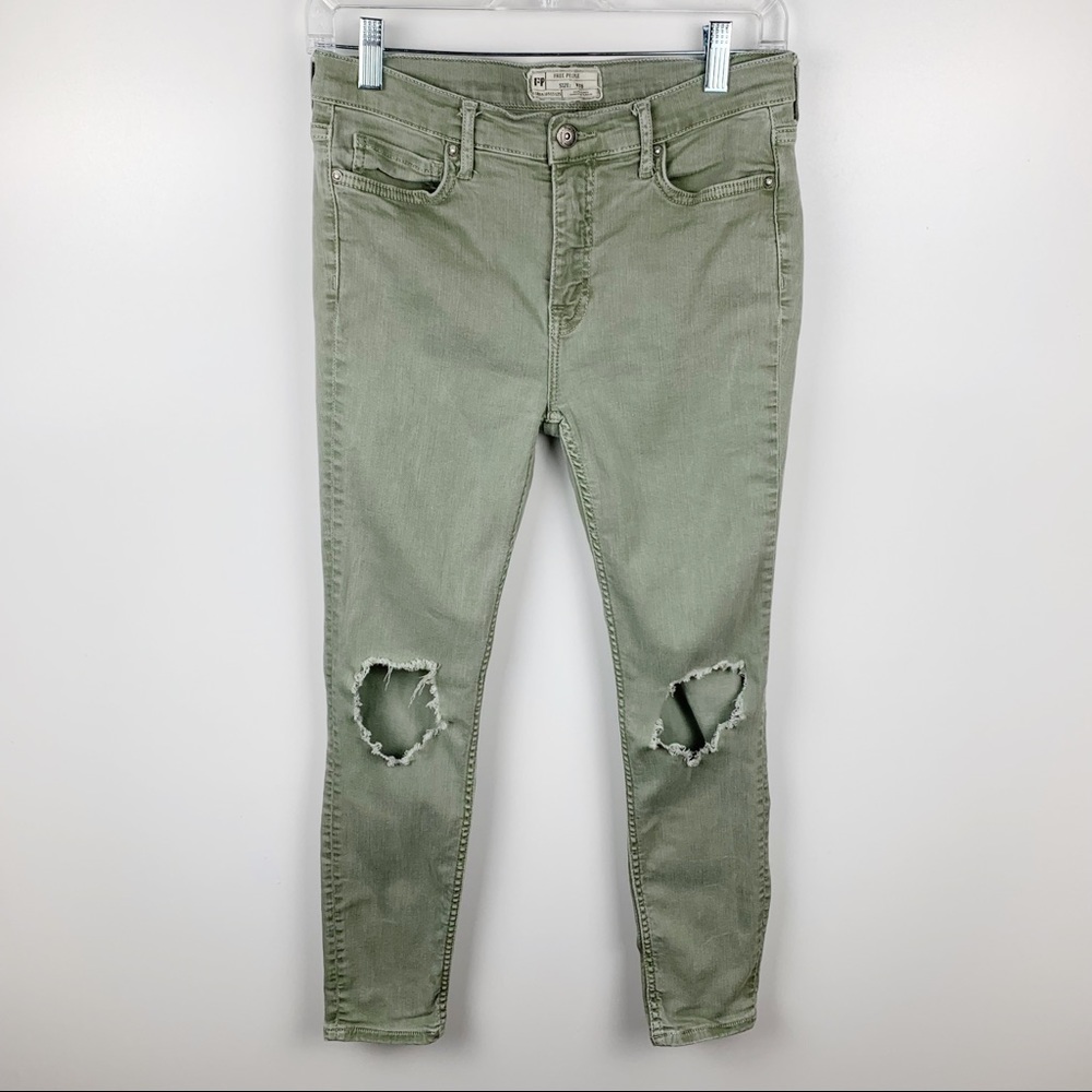 Free People Olive Skinny Jeans